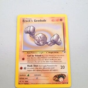 Pokemon Trading Card - Yellow and Gray Geodude